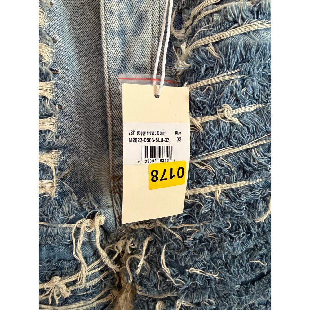New men’s MNML baggy frayed denim jeans 33 - Picture 8 of 10